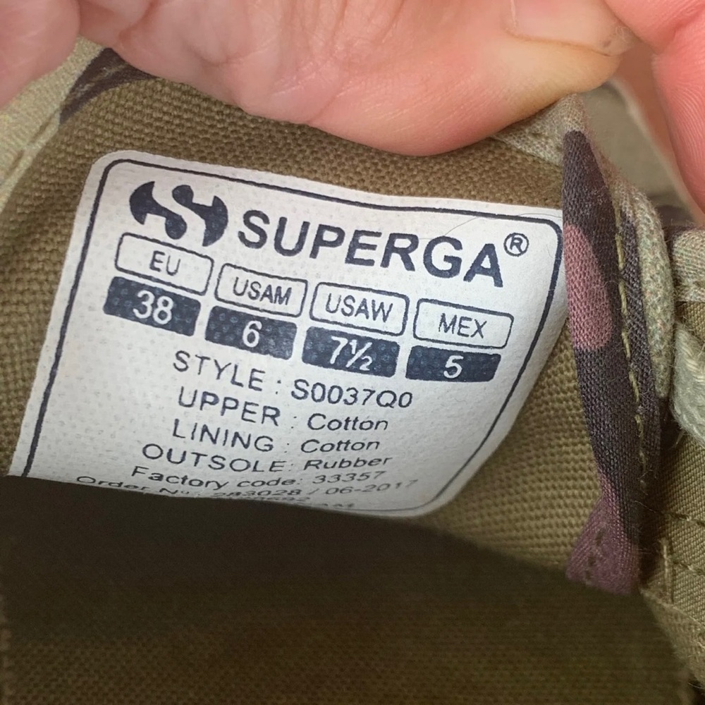 Women’s Size 6 Superga Italian Fashion Sneakers Green Multi‎ Color Camouflage - Picture 9 of 9